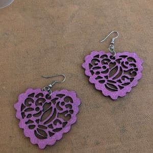 Purple Heart earrings